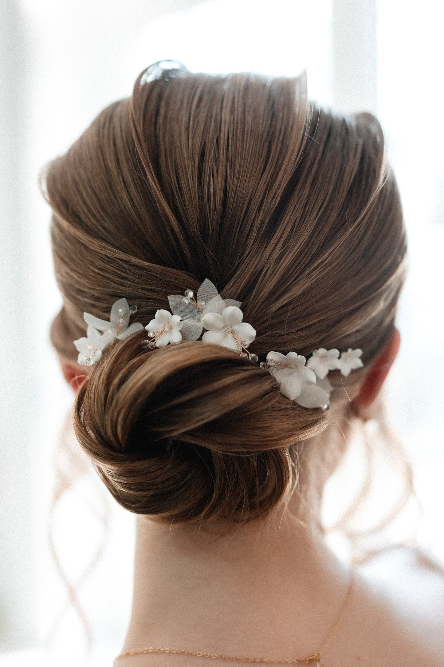 Mistianaa - Weiße Blumen Haarnadeln für die Hochzeit
