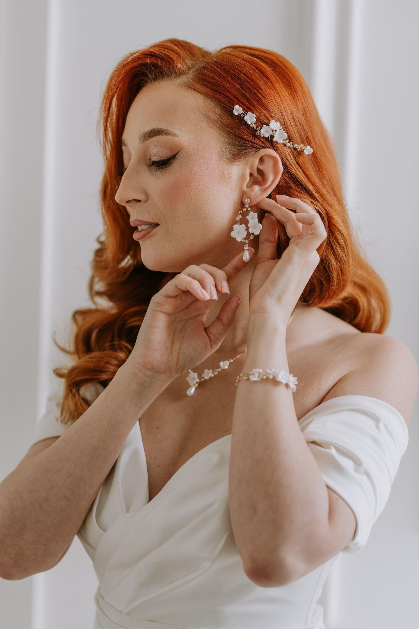 Lidia – Blumen-Haarnadel für die Braut