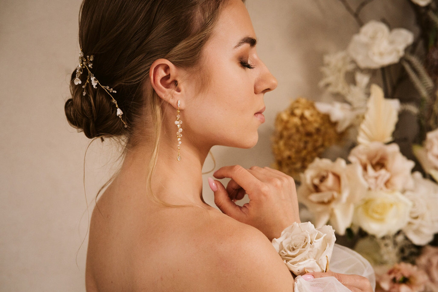 Lilou – Schlichte Hochzeitsohrringe