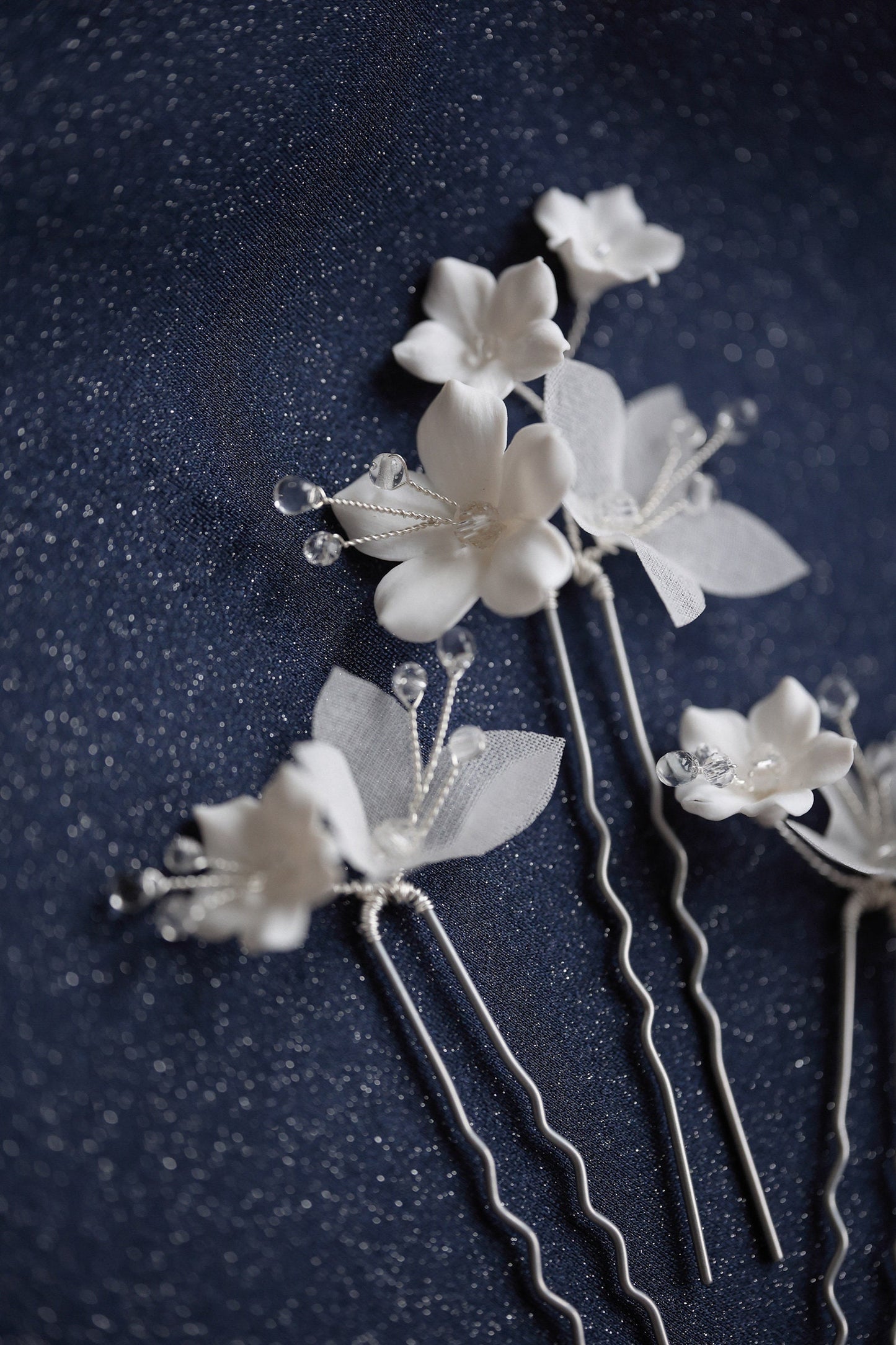 Mistianaa - Weiße Blumen Haarnadeln für die Hochzeit