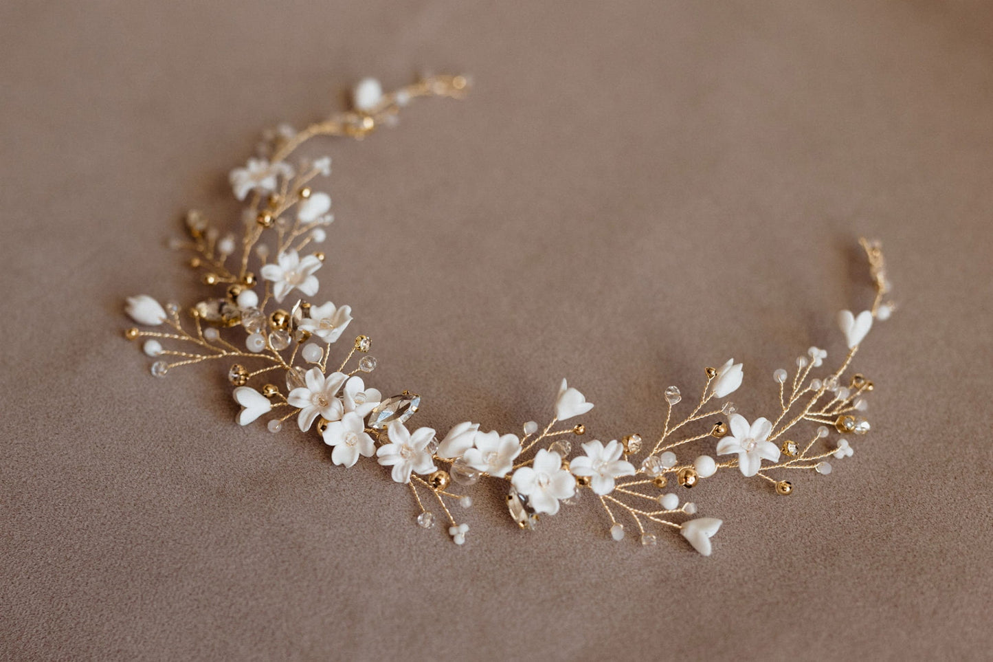 Florentyna - Blumen Hochzeit Haarranke