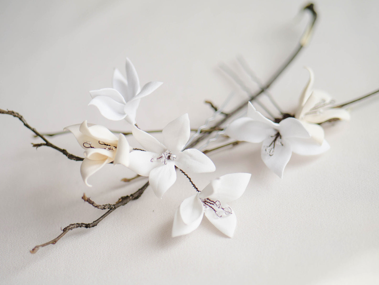 Florence – 2 Haarnadeln mit Blumenmotiv für die Hochzeit