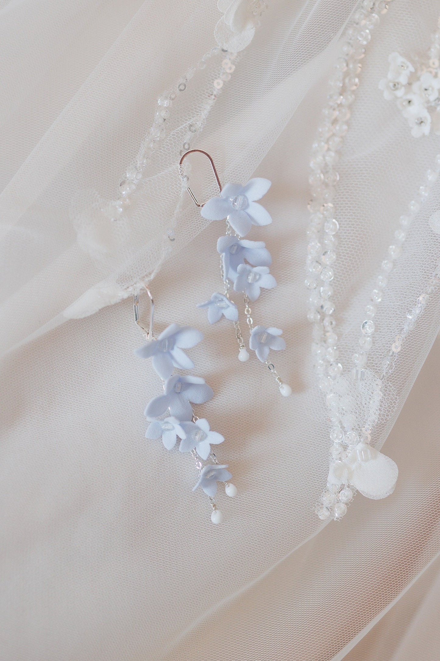 Blue Helenka - Hellblaue Hochzeitsohrringe