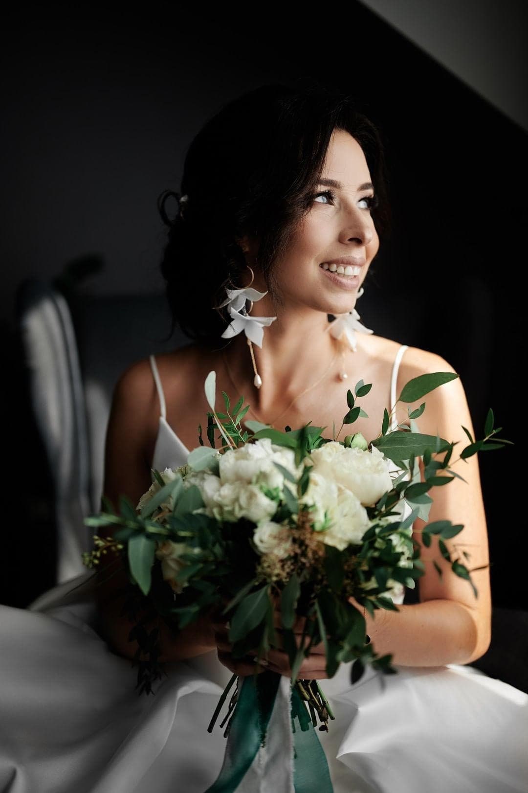 Helen Pearl - Blumen Hochzeitsohrringe