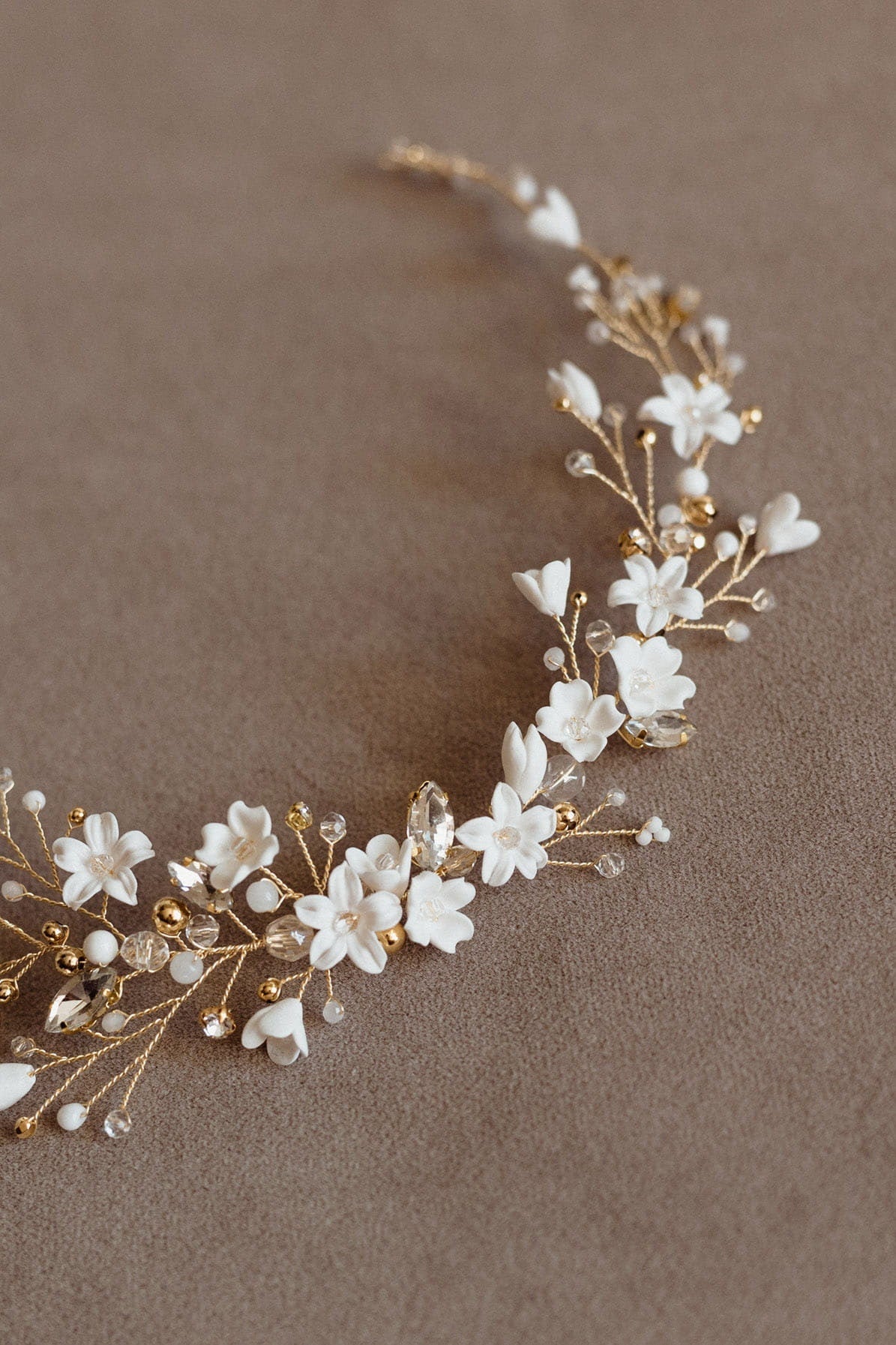 Florentyna - Blumen Hochzeit Haarranke