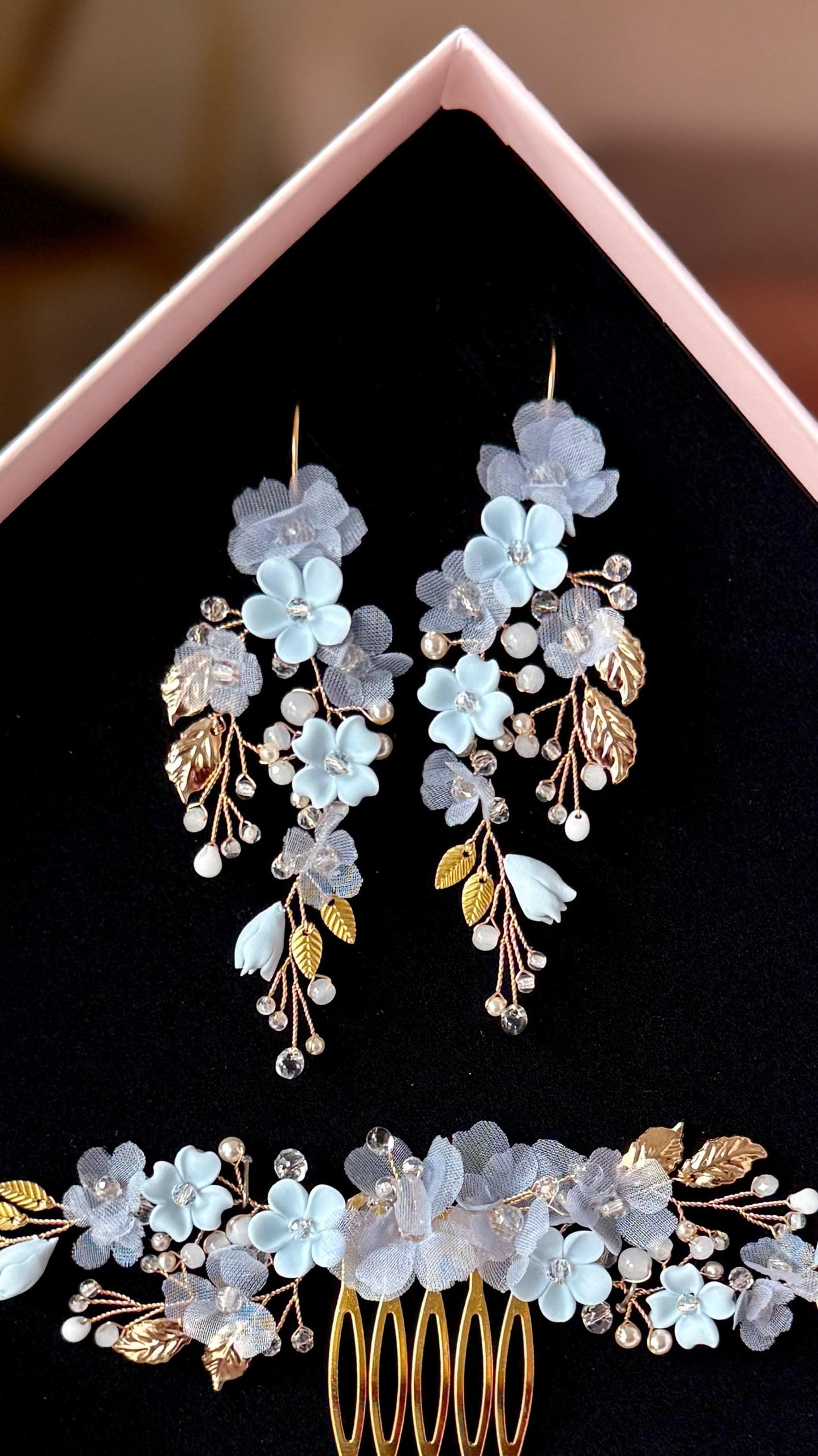 Blue Caprila - Etwas Blaues Hochzeitsohrringe