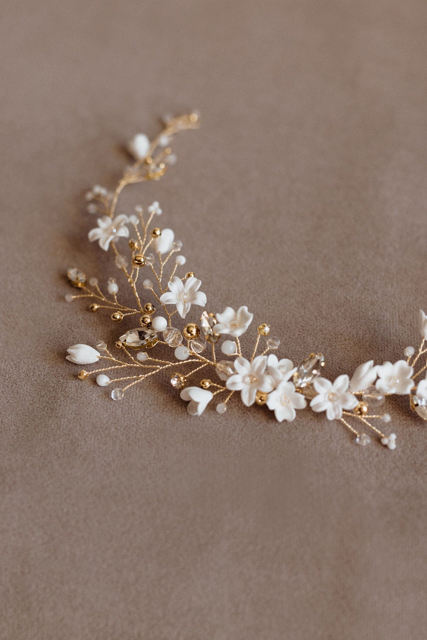 Florentyna - Blumen Hochzeit Haarranke