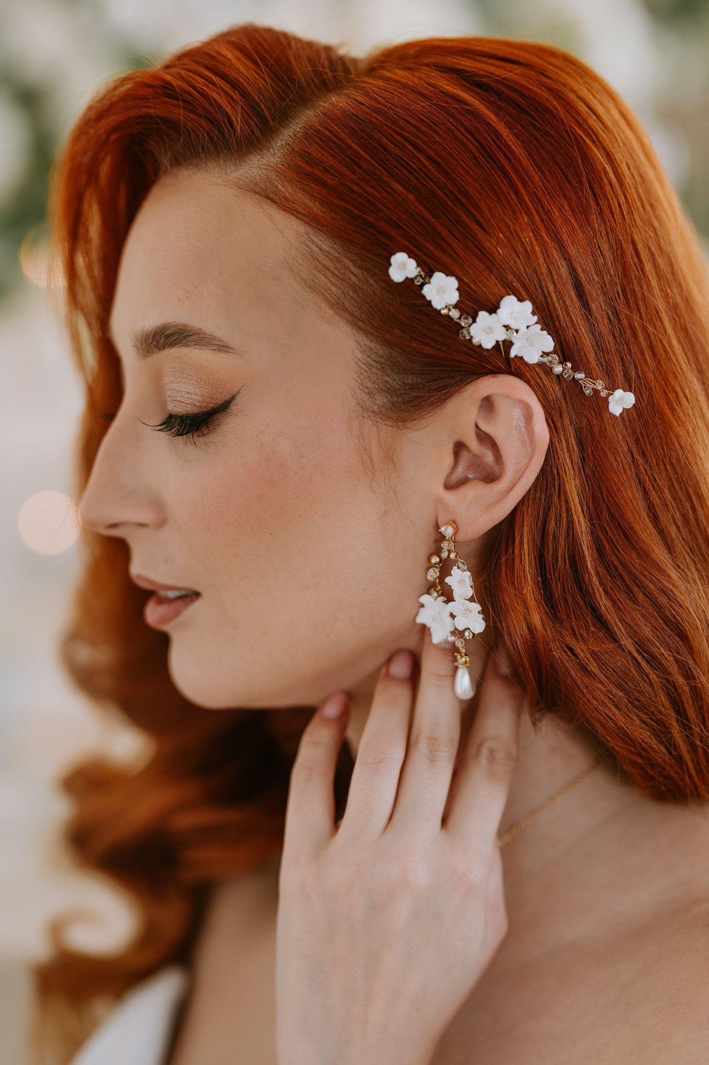 Lidia – Blumen-Haarnadel für die Braut