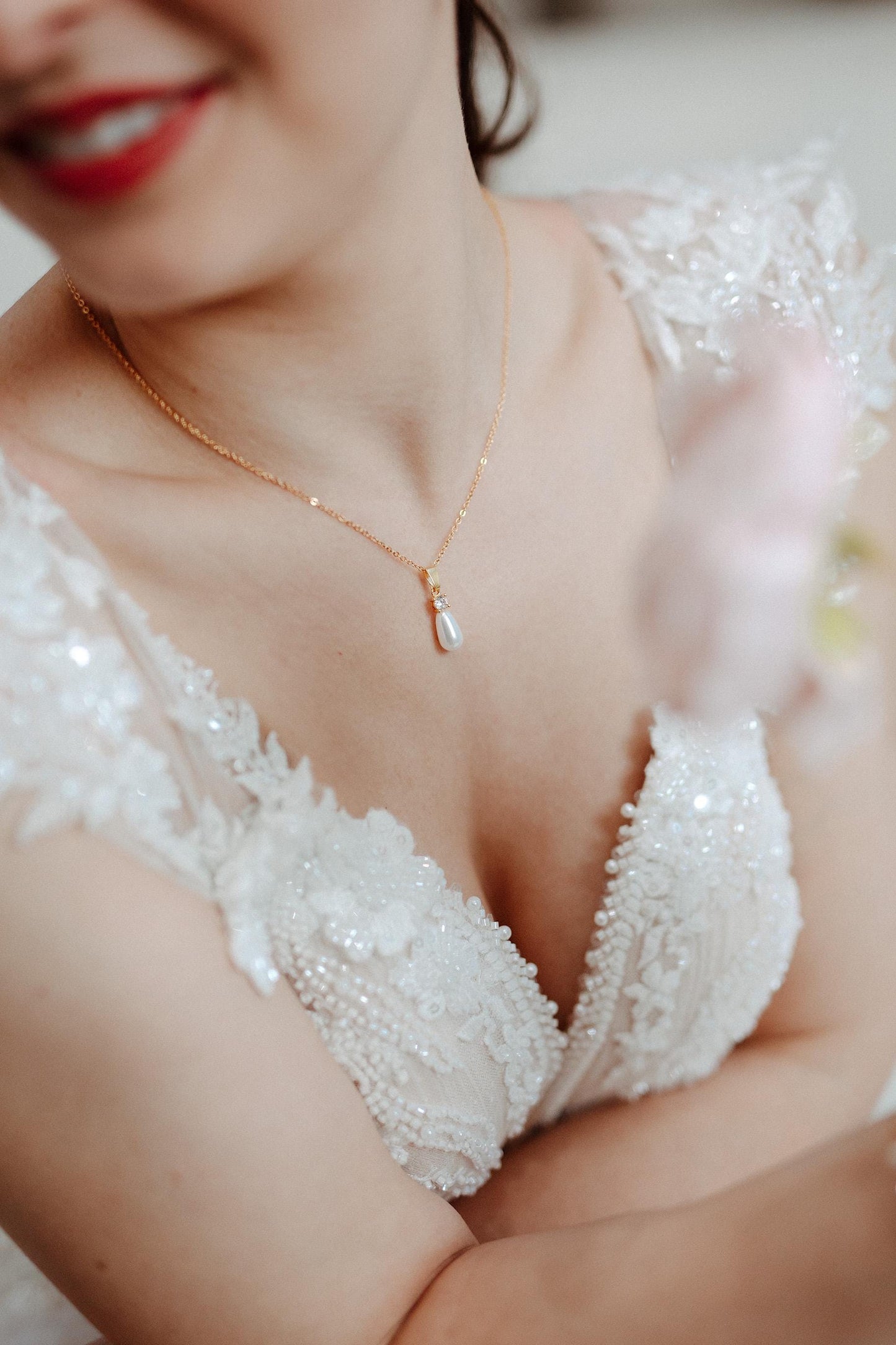 Martina - Martina - Klassisches Hochzeitsschmuckset Ohrringe &amp; Halskette