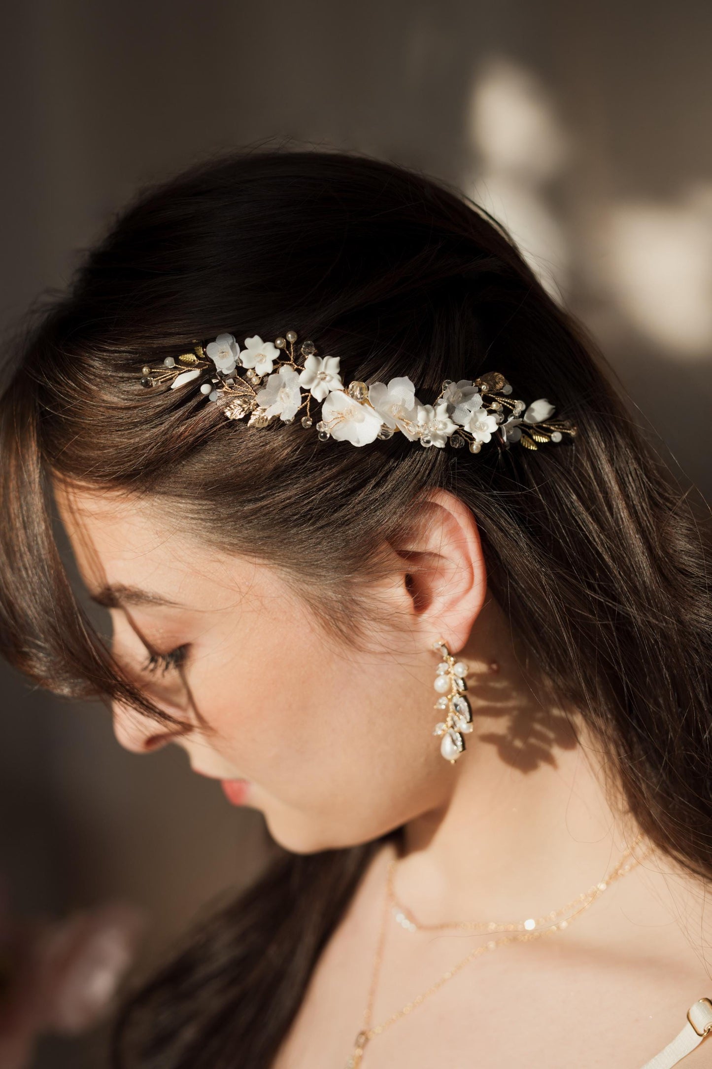 Capri - Boho Hochzeitshaarkamm mit Seidenblumen