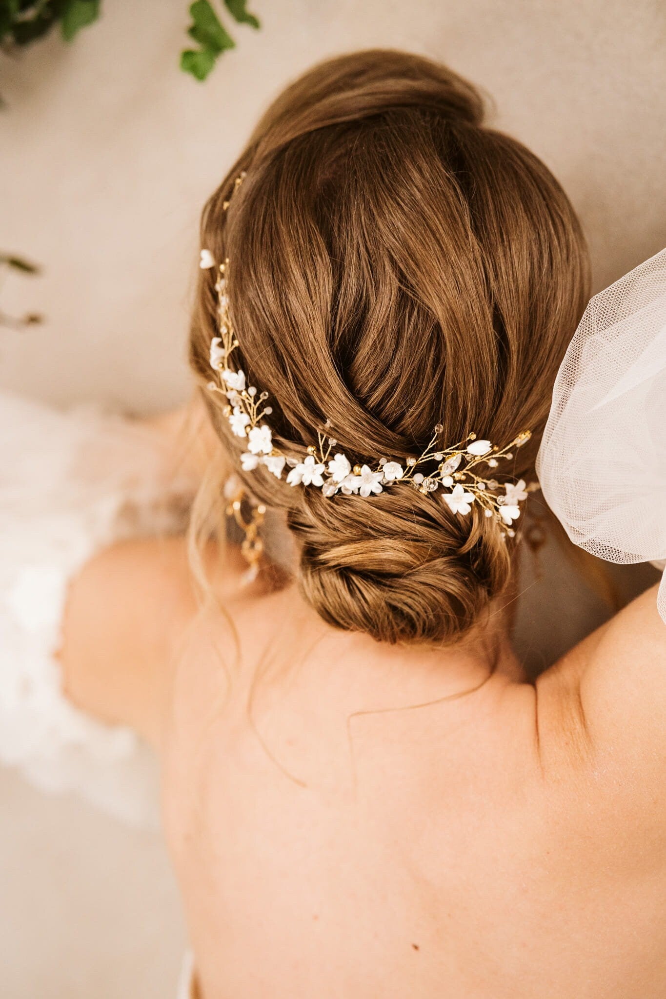 Florentyna - Blumen Hochzeit Haarranke