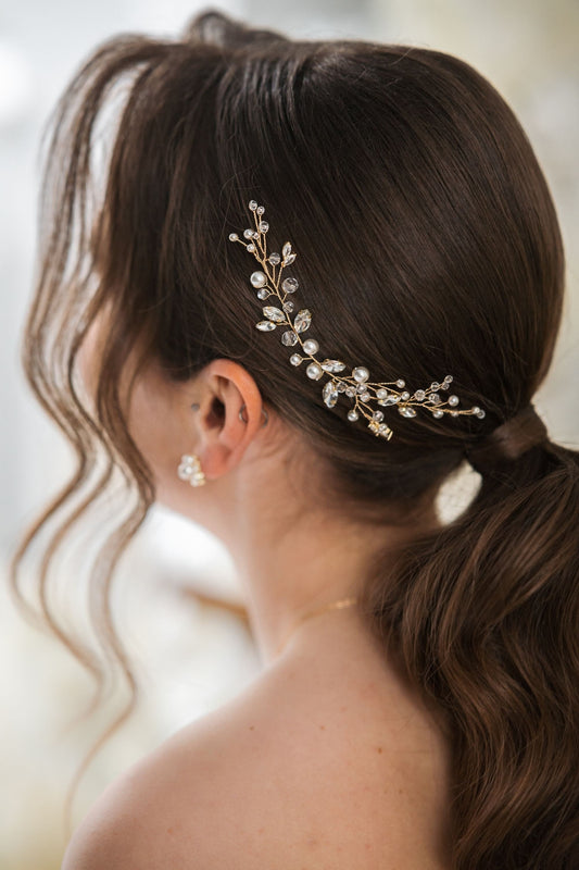 Saria – Perlen-Hochzeitshaarteil