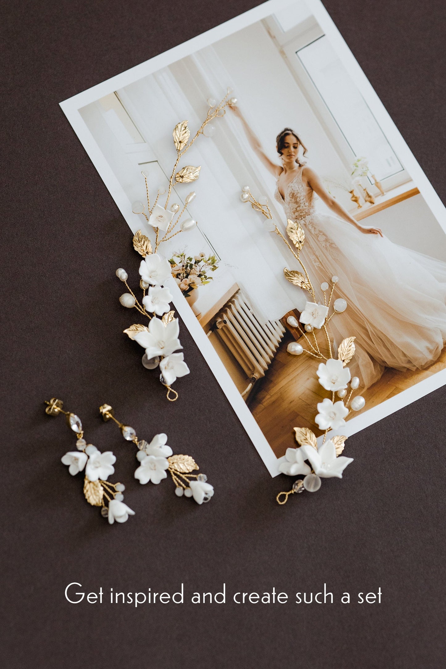 Clodin – Statement-Hochzeitsohrringe mit Blumen