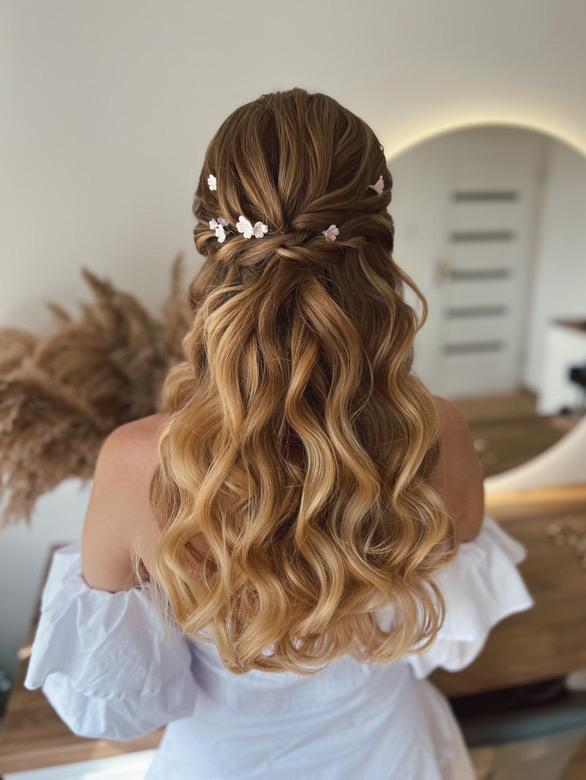 4 hellrosa Blumen Haarnadeln für die Hochzeit