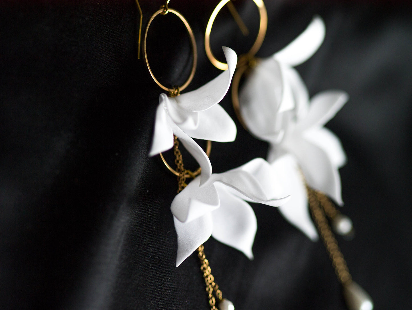 Helen Pearl - Blumen Hochzeitsohrringe