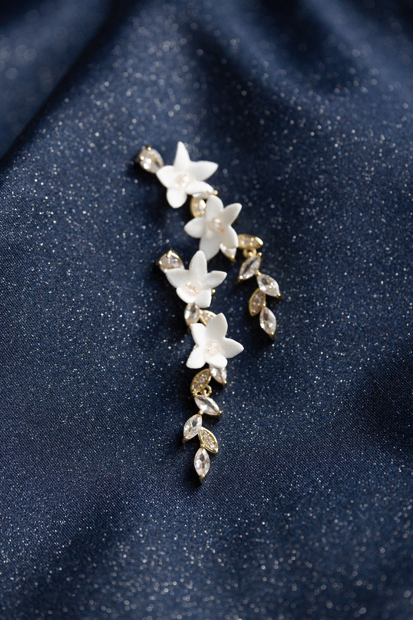 Holly - Cubic Zirconia Earrings with Flowers