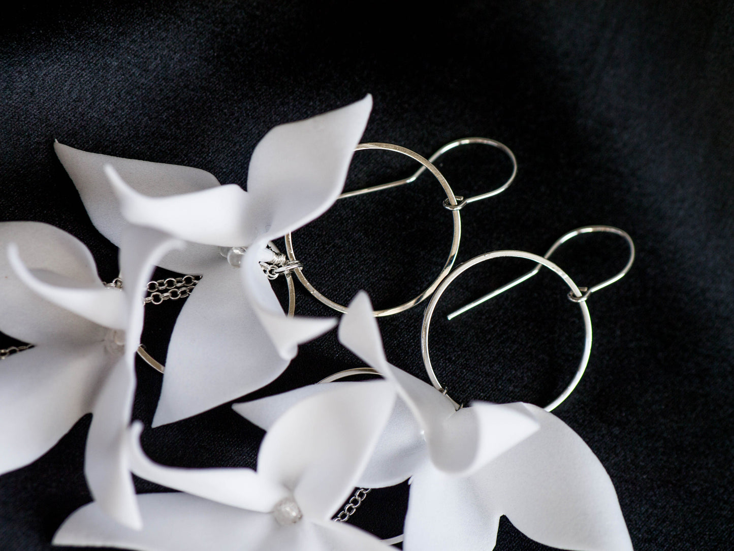 Helen Pearl - Blumen Hochzeitsohrringe
