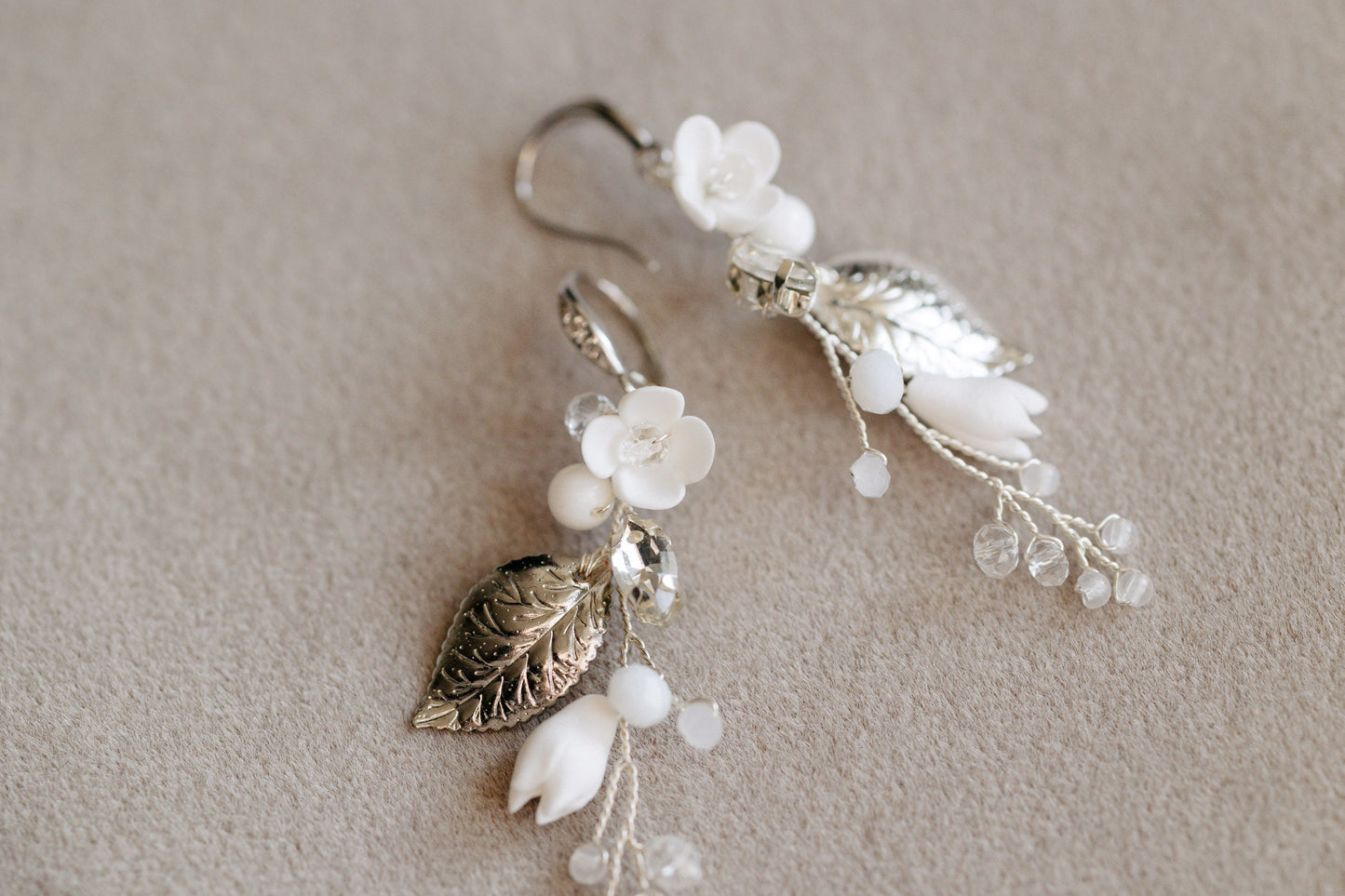 Flora – Boho Statement Ohrringe mit Blumen und Blättern