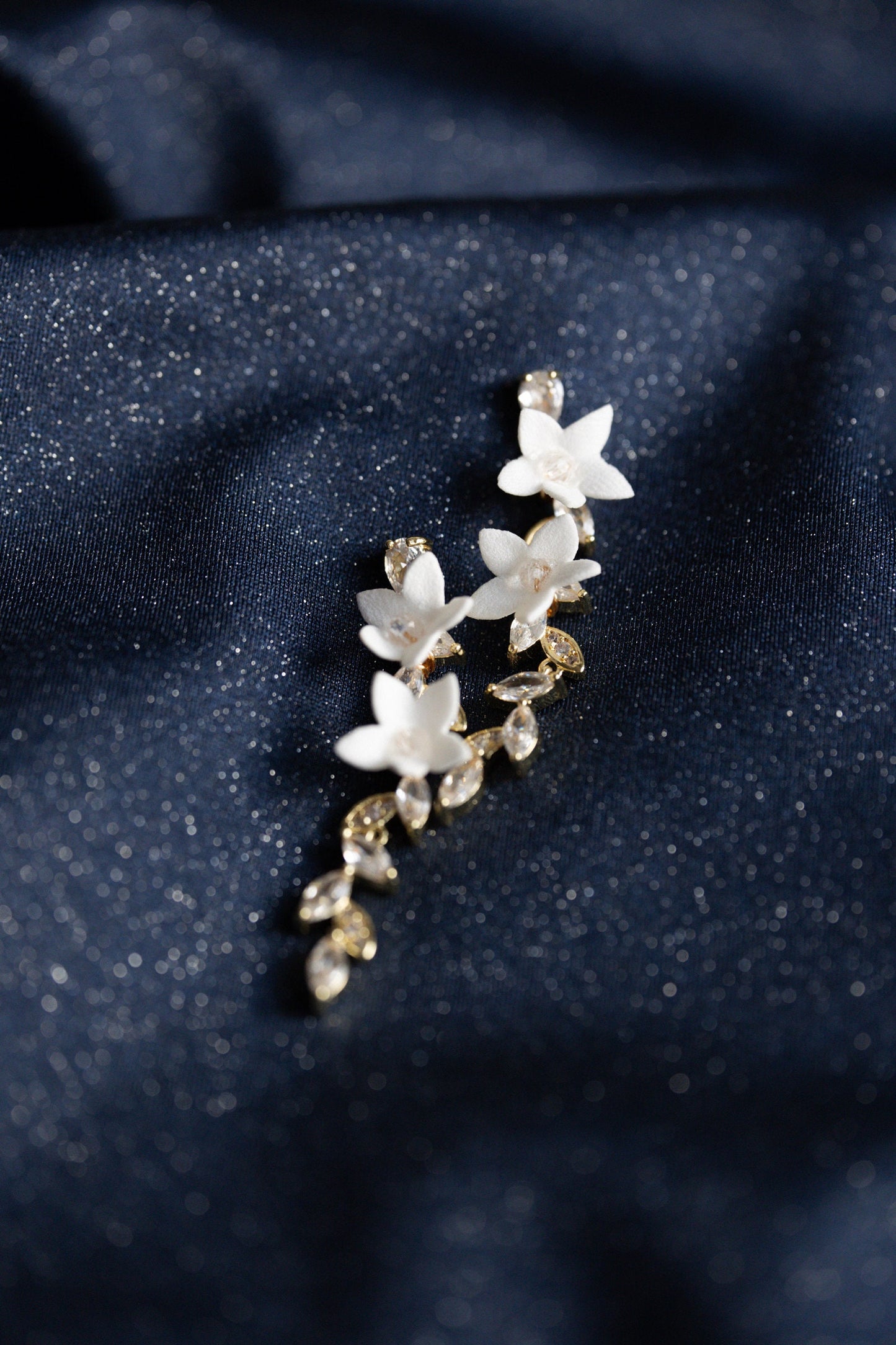 Holly - Cubic Zirconia Earrings with Flowers