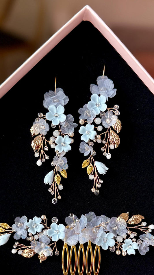 Blue Caprila - Etwas Blaues Hochzeitsohrringe