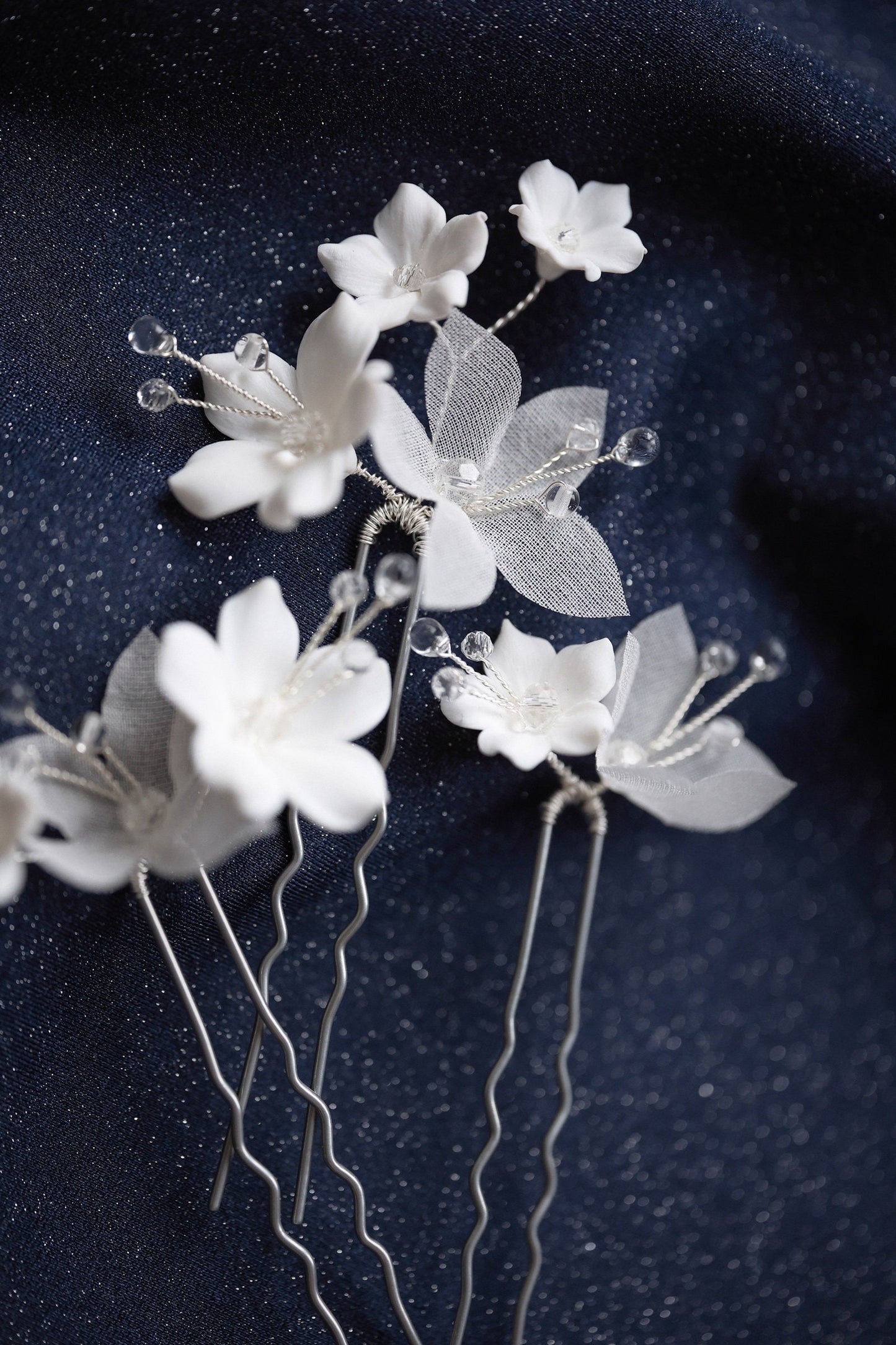 Mistianaa - Weiße Blumen Haarnadeln für die Hochzeit
