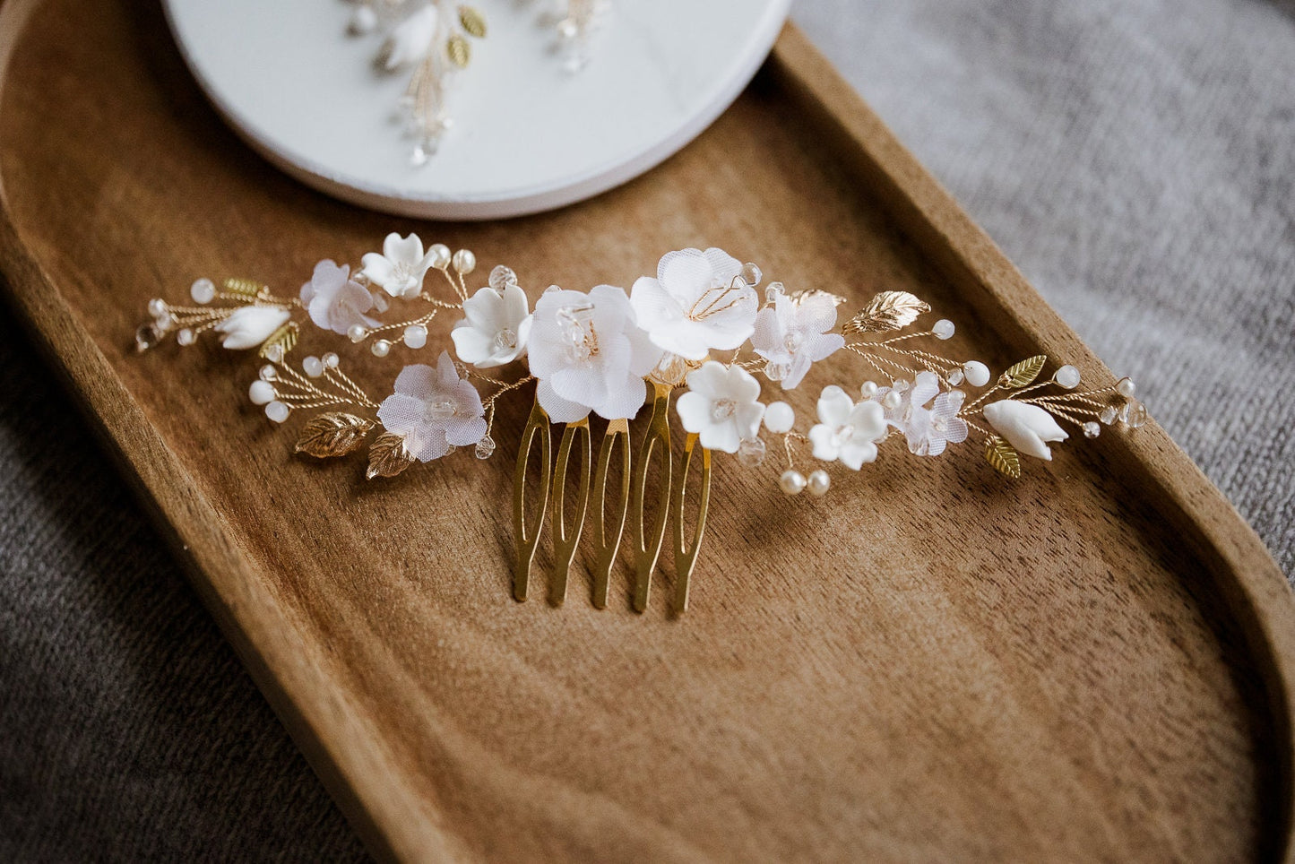 Capri - Boho Hochzeitshaarkamm mit Seidenblumen