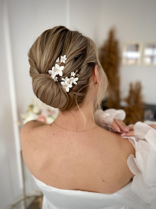 Helia - Blumen Hochzeit Haarspangen