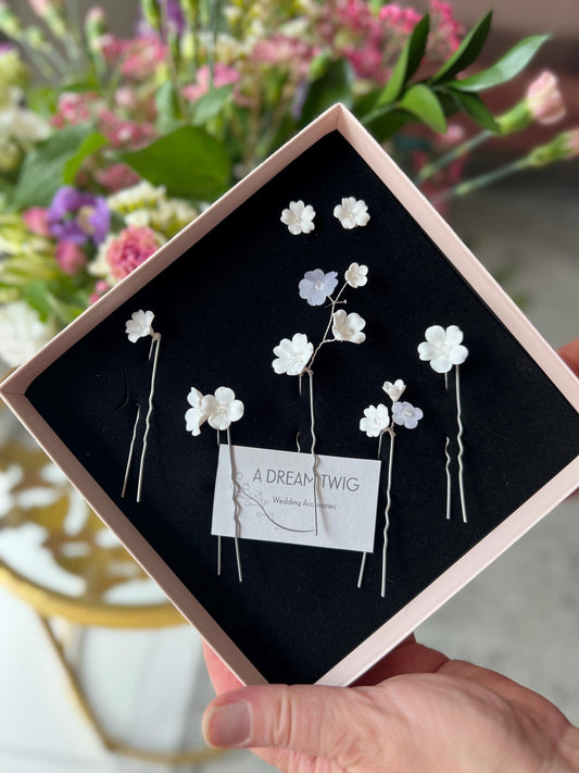 Mila Madlen – Hochzeitsohrringe &amp; Haarnadeln