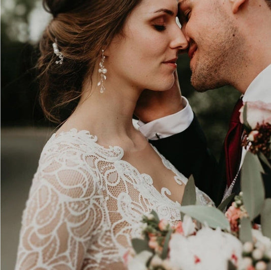 Ann - Hochzeitsschmuck aus Perlen, Ohrringen und Armband
