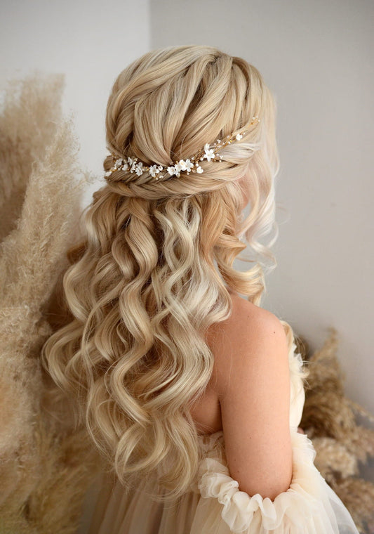 Florentyna - Blumen Hochzeit Haarranke