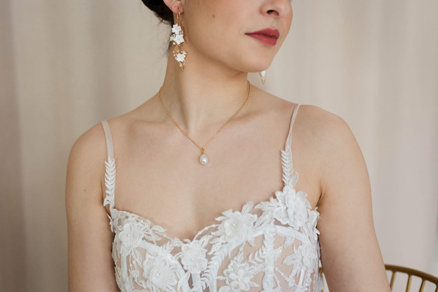 Marchesa – Minimalistische Perlentropfen-Halskette