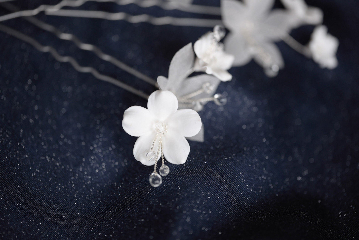 Mistianaa - Weiße Blumen Haarnadeln für die Hochzeit