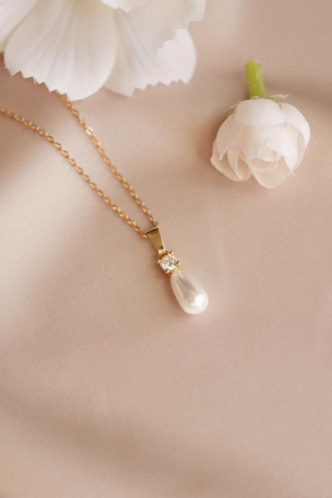 Martina - Martina - Klassisches Hochzeitsschmuckset Ohrringe &amp; Halskette